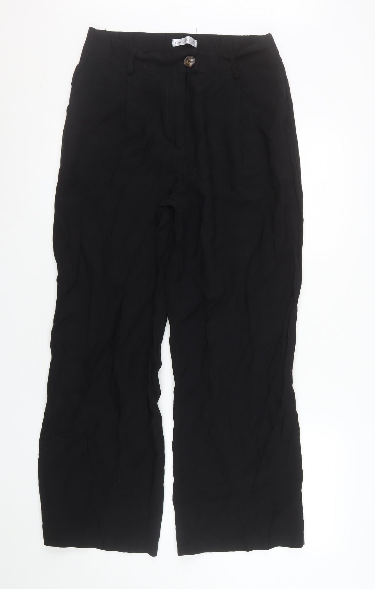 Gallery Women’s Black Size 12 Straight Leg Viscose Trousers
