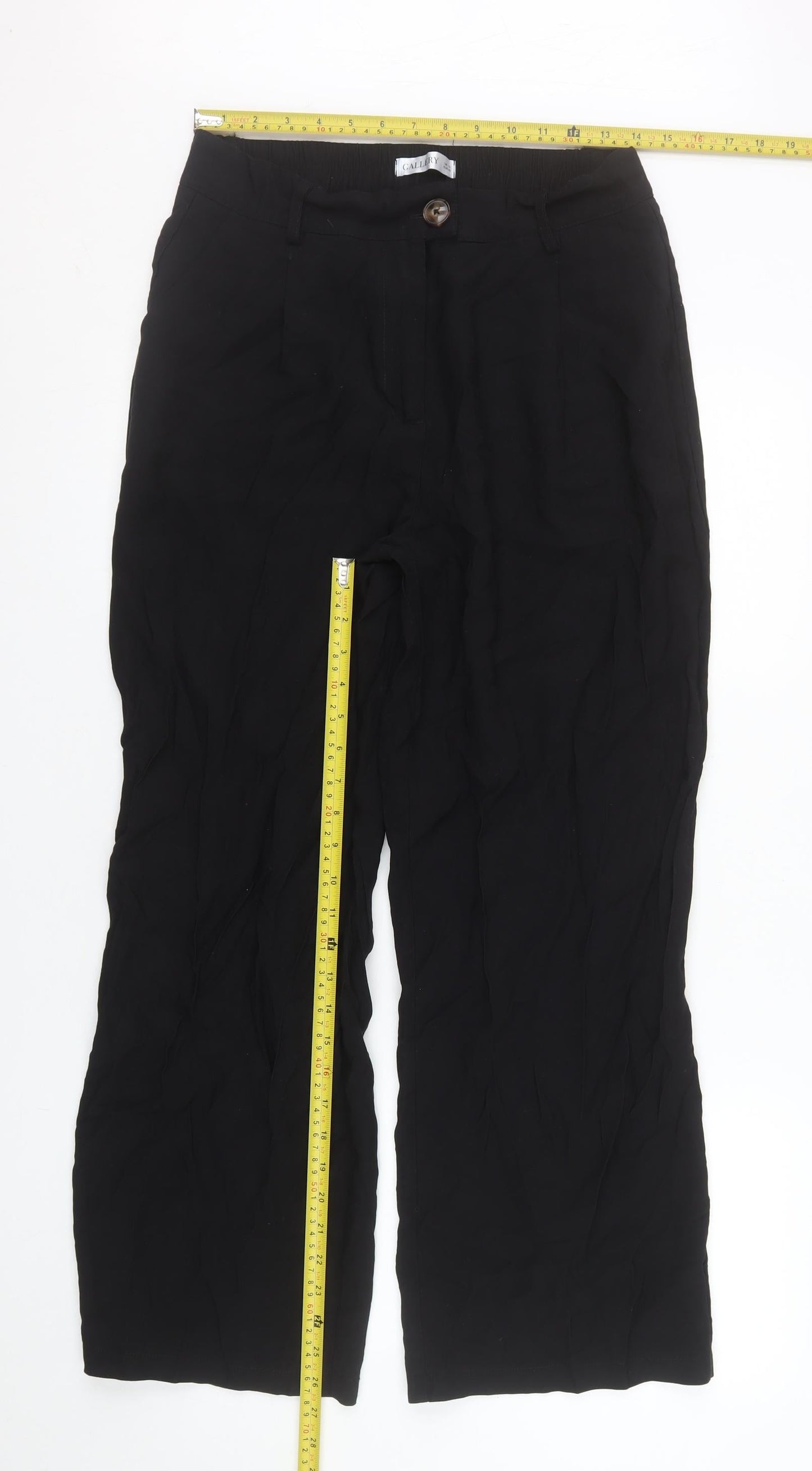 Gallery Women’s Black Size 12 Straight Leg Viscose Trousers