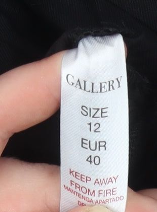 Gallery Women’s Black Size 12 Straight Leg Viscose Trousers