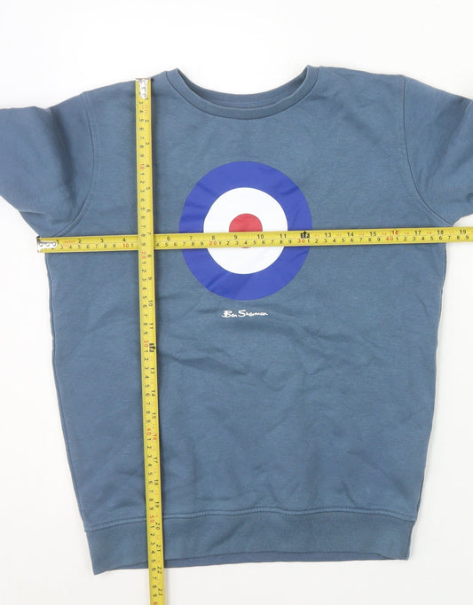 Ben Sherman Boys Blue 10-11 Years Cotton Blend Sweatshirt Jogger Set
