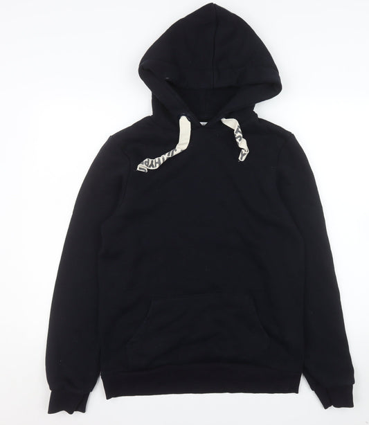 Hype Women Black Hoodie Size 10 Pullover Cotton Blend Casual