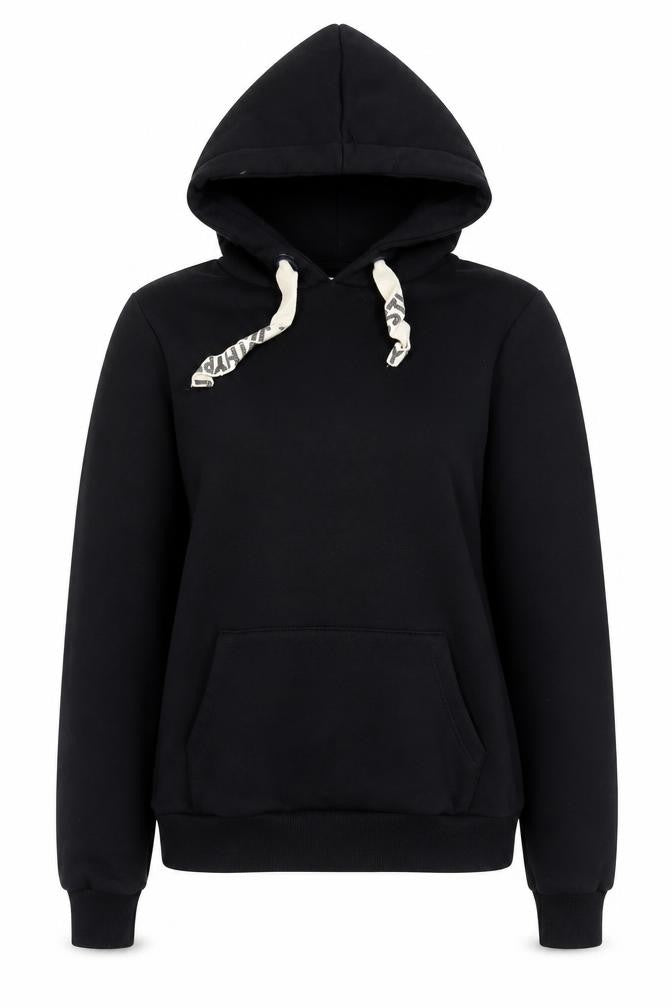 Hype Women Black Hoodie Size 10 Pullover Cotton Blend Casual