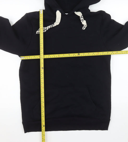 Hype Women Black Hoodie Size 10 Pullover Cotton Blend Casual