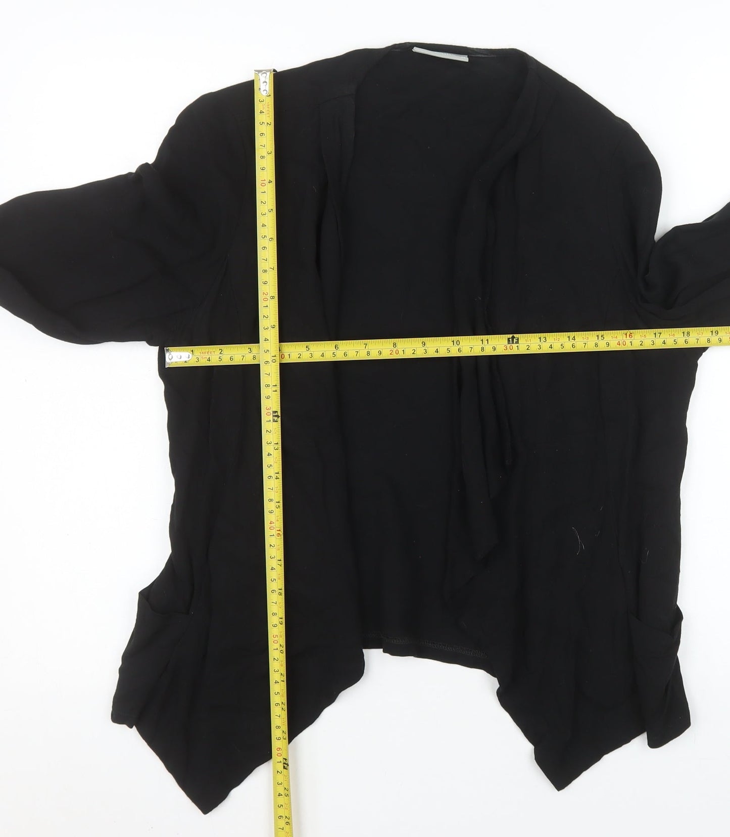 Wallis Womens Black Viscose Open Front Jacket Size 14 M
