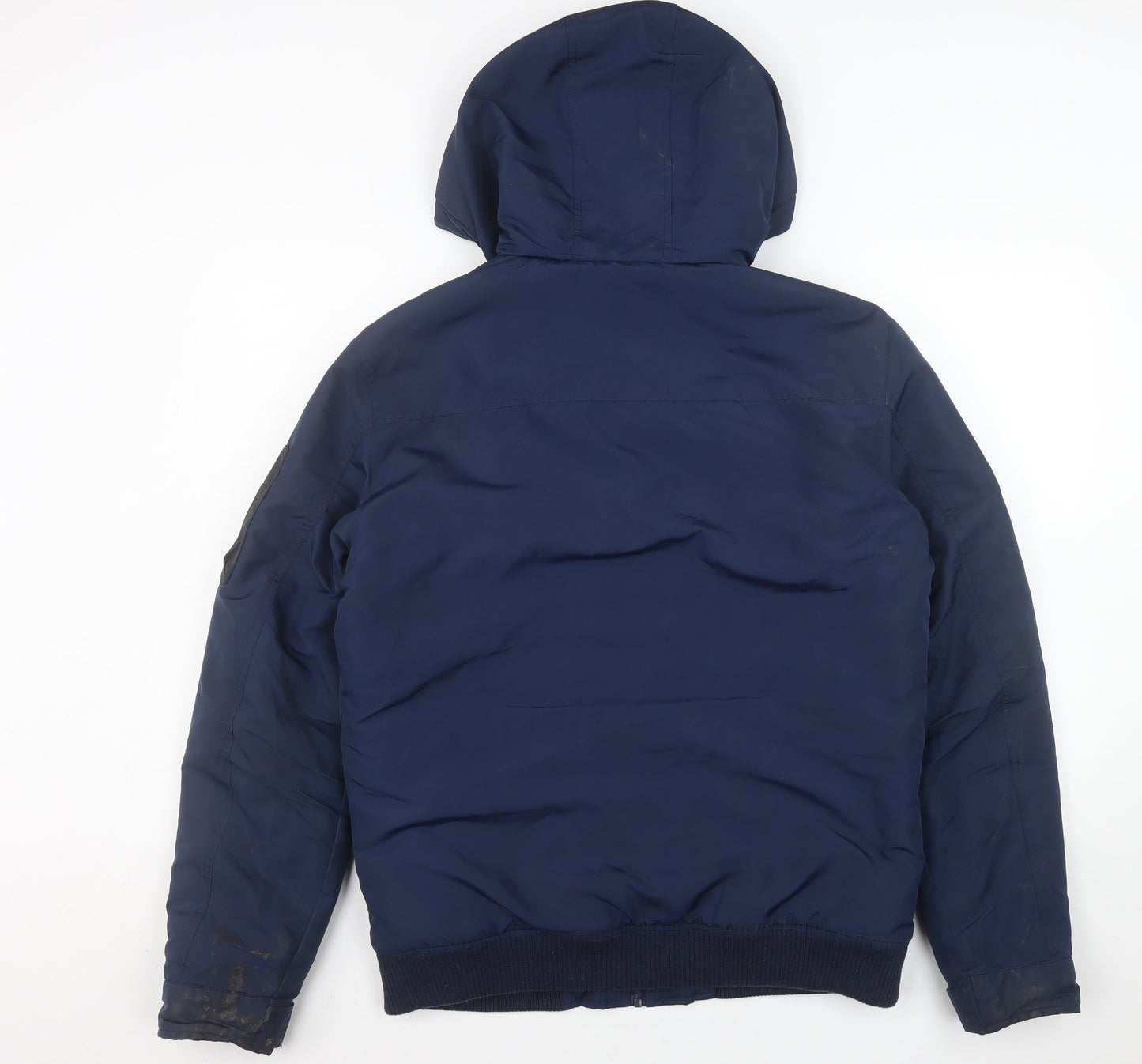 Jack & Jones Originals Mens Blue Hooded Puffer Jacket Size M