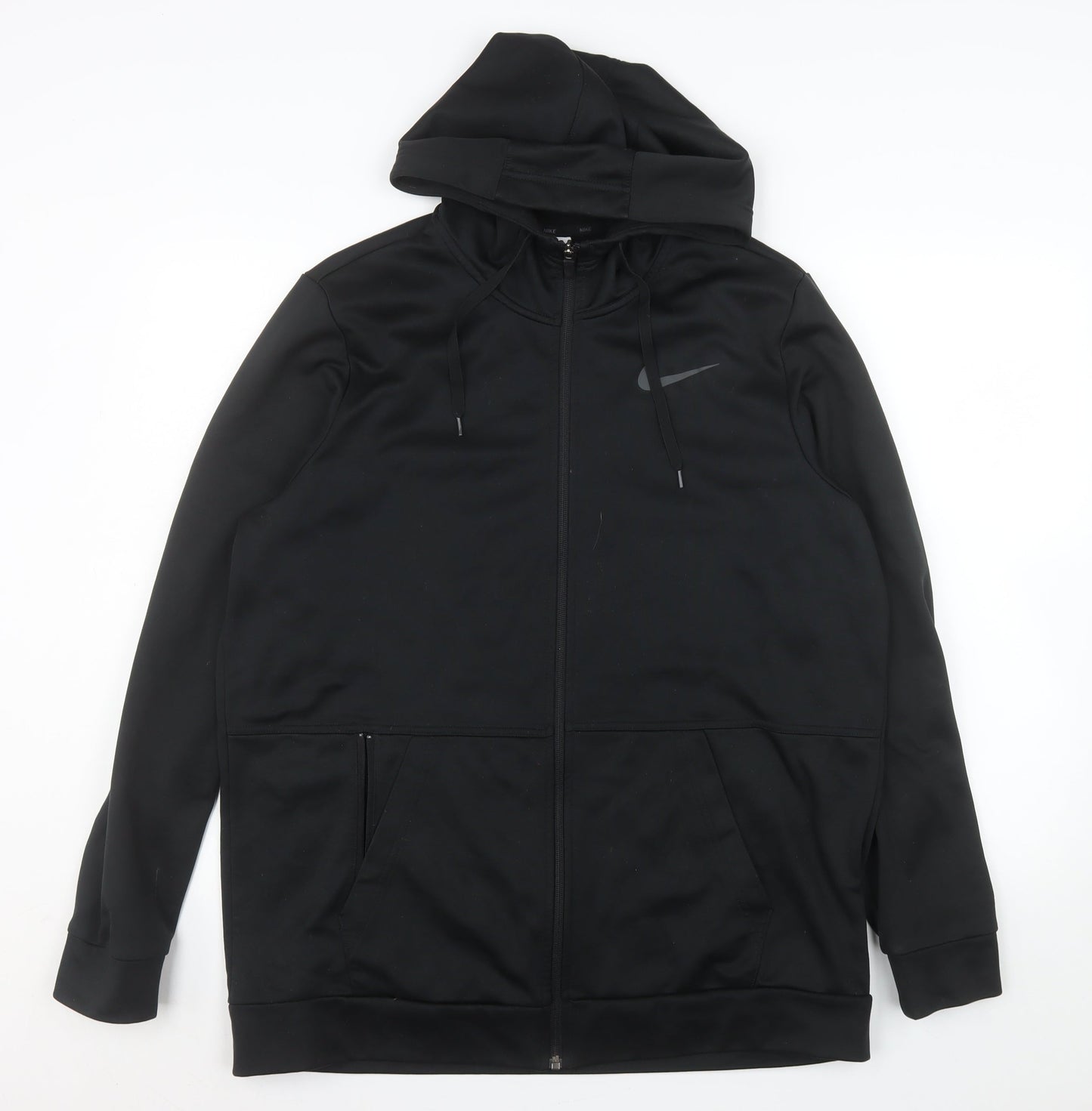 Nike Men's Black Therma-Fit Hooded Full Zip Jacket - Size L