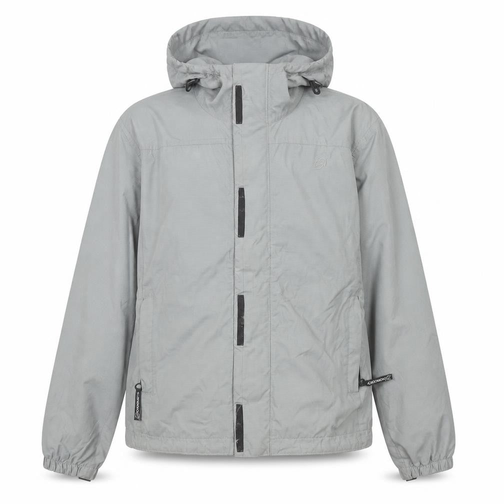 Conquista Boys Grey Hooded Waterproof Rain Coat Jacket S