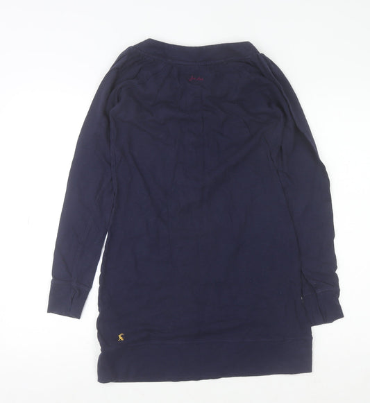 Joules Womens Navy Blue Long Sleeve Cotton Shirt Dress Size 6
