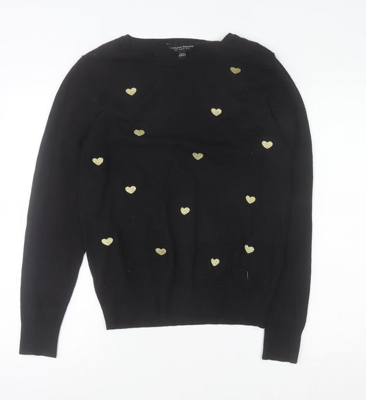 Dorothy Perkins Women’s Black Heart Pullover Jumper Size 12