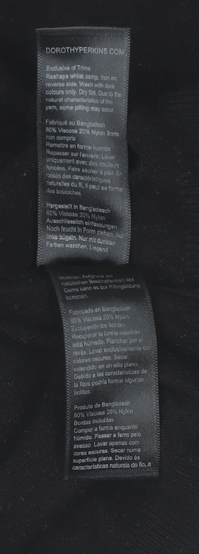 Dorothy Perkins Women’s Black Heart Pullover Jumper Size 12