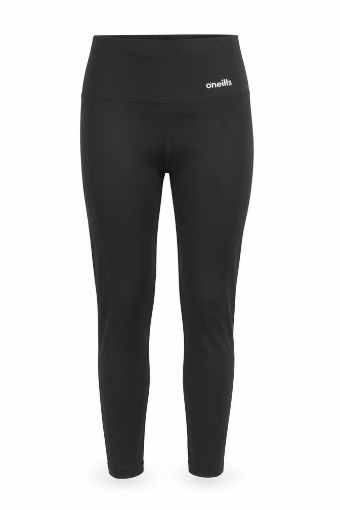 Front view of O'Neill women’s black, size UK 12, leggings slim fit activewear trousers
