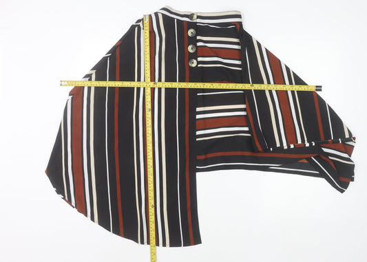 Influence Womens Multicoloured Striped Wrap Blouse Size 8