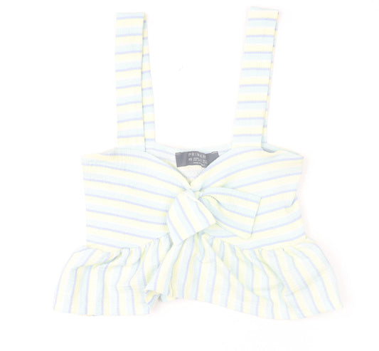 Primark Women’s Multicoloured Striped Cropped Tank Top XS