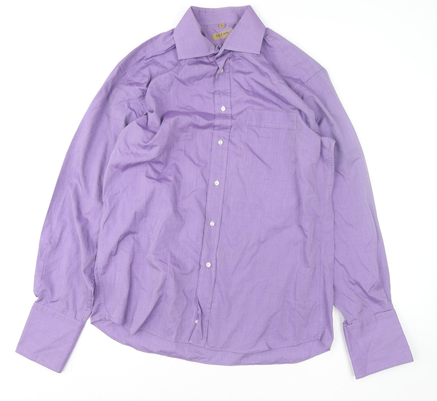 Cezan La Collezione Men's Purple 16/41 Cotton Long Sleeve Shirt