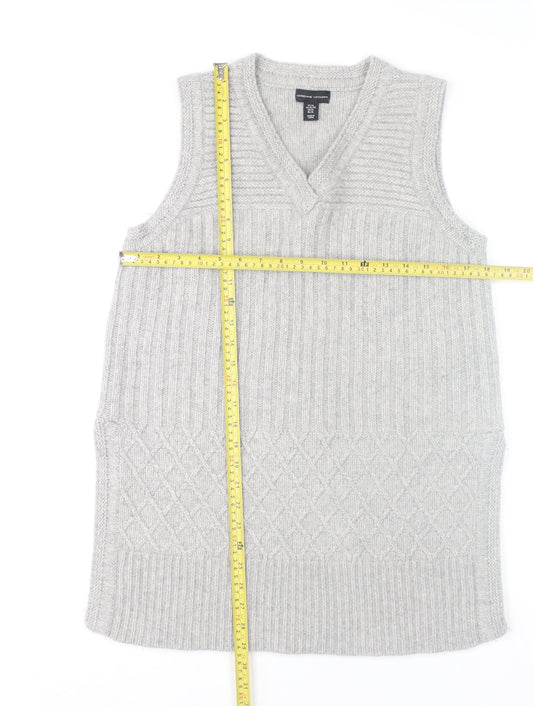 Adrienne Vittadini Womens Grey Wool Knit Sleeveless Tunic Tank Top XL