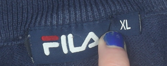 Fila Mens Blue XL 1/4 Zip High Neck Sweatshirt