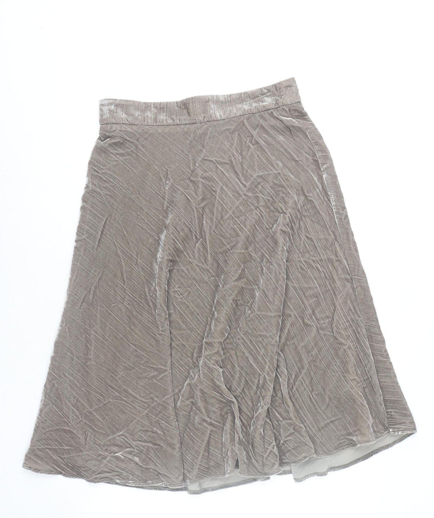 Marks and Spencer Women Brown Velvet A-Line Midi Skirt Size 12