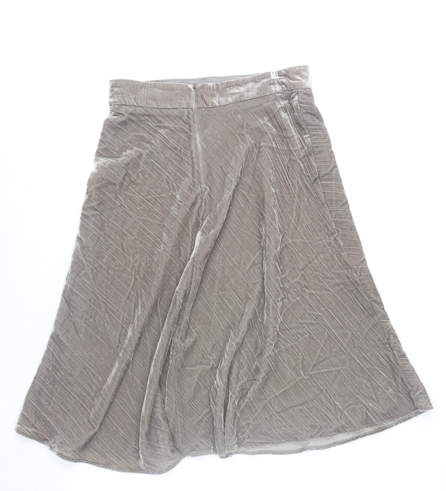 Marks and Spencer Women Brown Velvet A-Line Midi Skirt Size 12