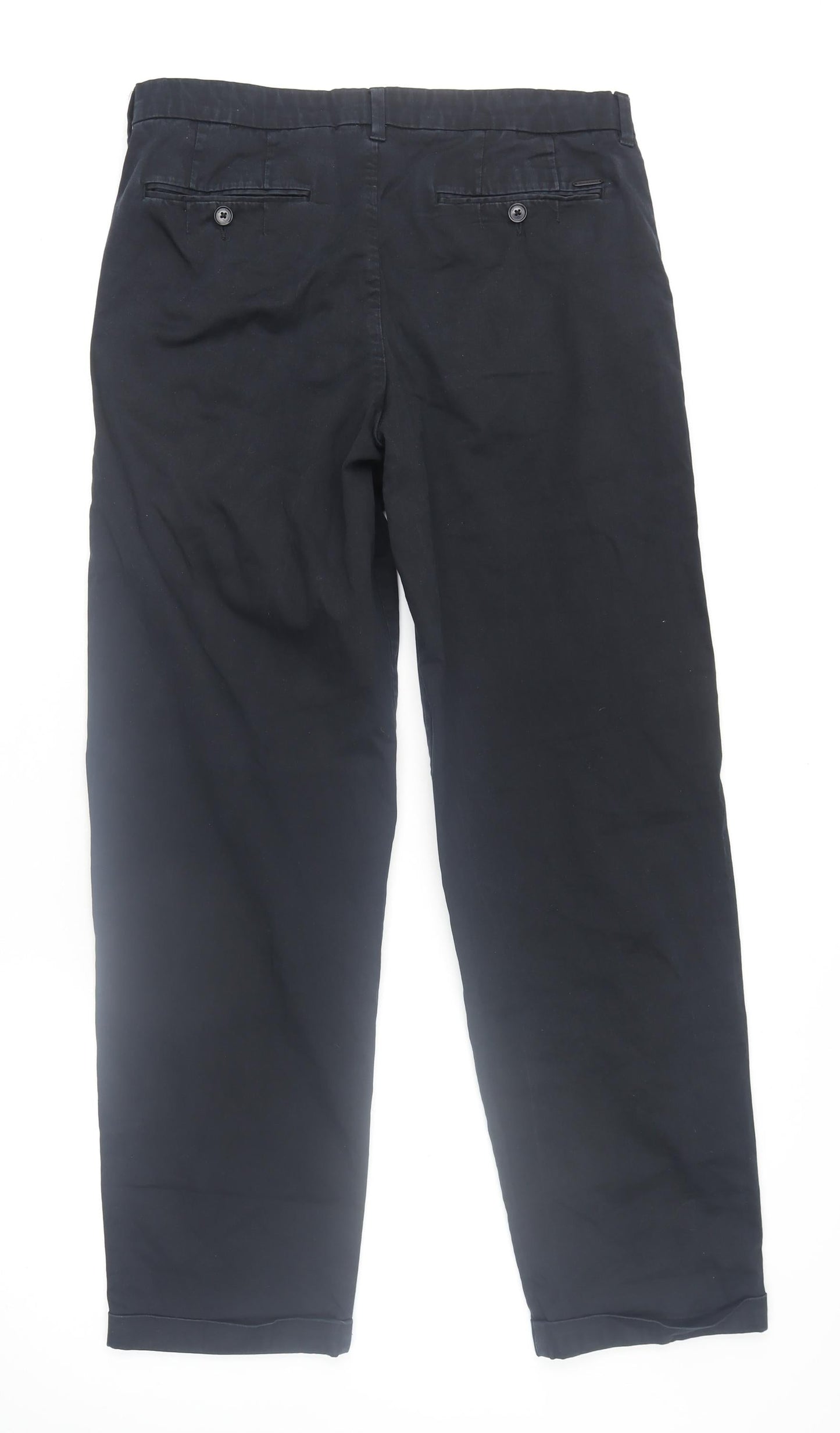 Marks and Spencer Autograph Men's Black Tapered Chino Trousers 32/33