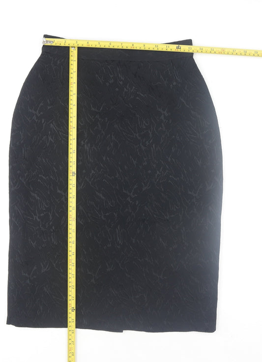 Marks and Spencer Womens Black Size 12 Vintage Pencil Skirt