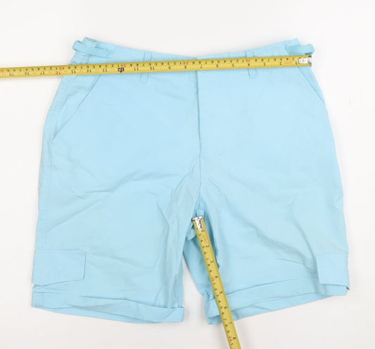 Paco Sport Men's Light Blue Cargo Shorts Size S Cotton Adjustable