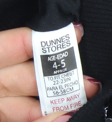 Dunnes Stores Girls Black Sequin Pullover Hoodie 4-5 Years