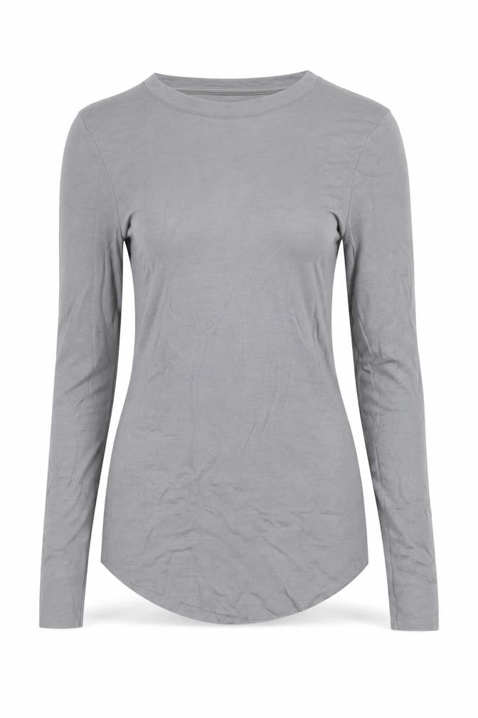 Savida Women's Grey Long Sleeve Crew Neck Jersey Top Size 10
