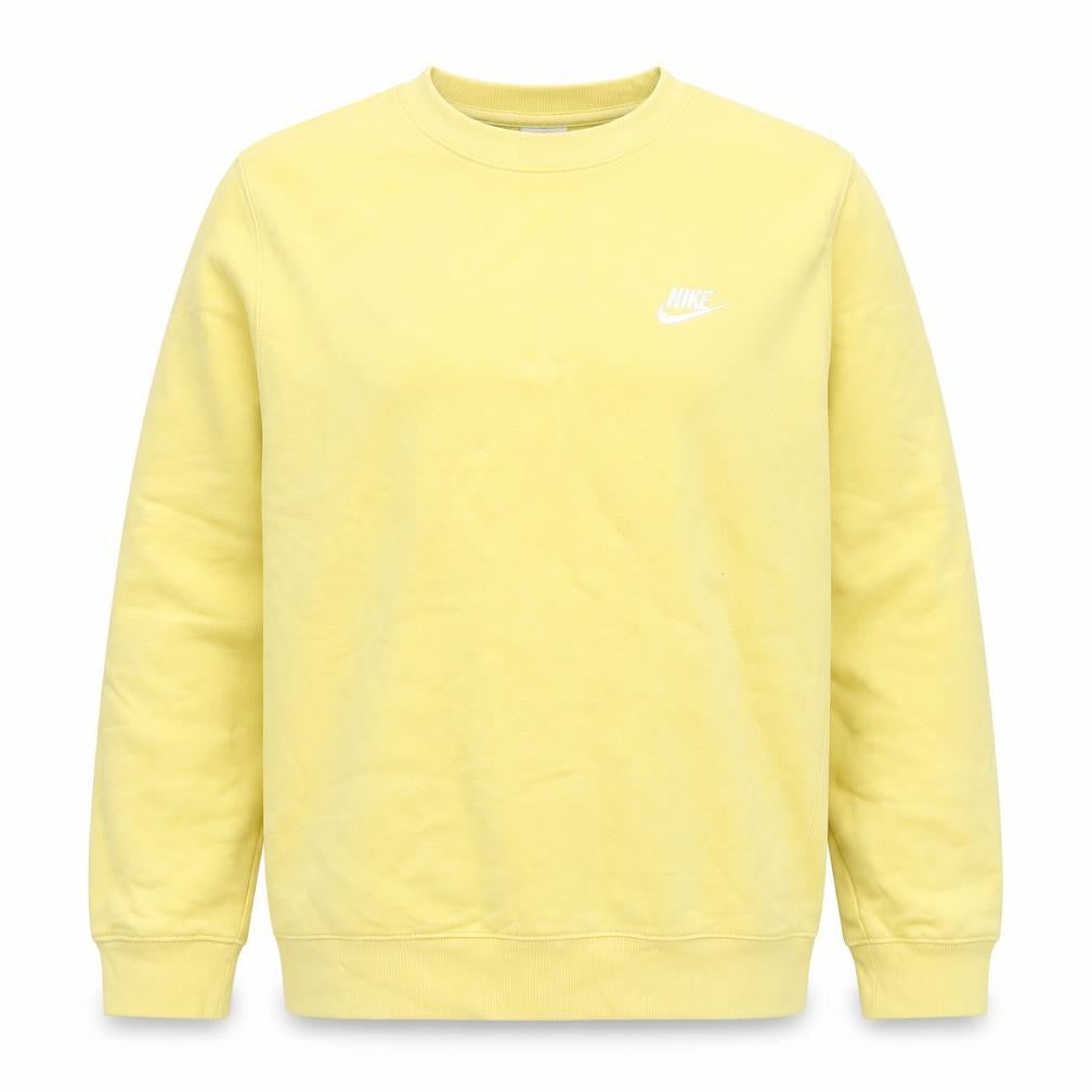 Nike Women Yellow Crew Neck Pullover Sweatshirt XS Cotton Blend