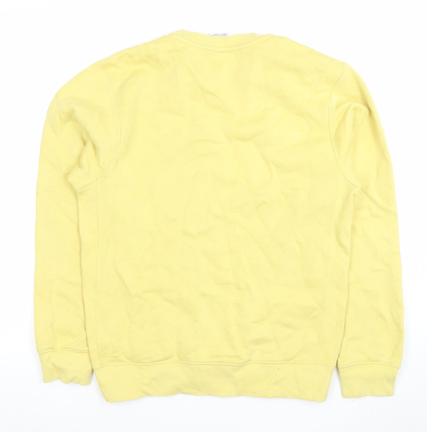 Nike Women Yellow Crew Neck Pullover Sweatshirt XS Cotton Blend