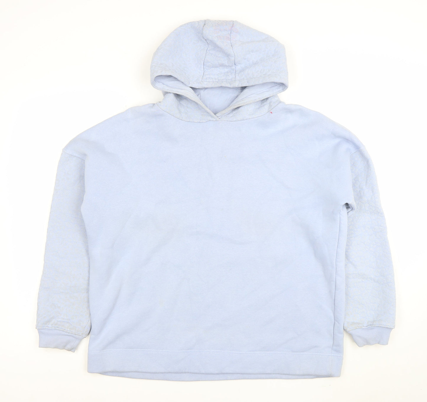Gallery Women’s Blue Hooded Pullover Sweatshirt UK M Cotton Blend
