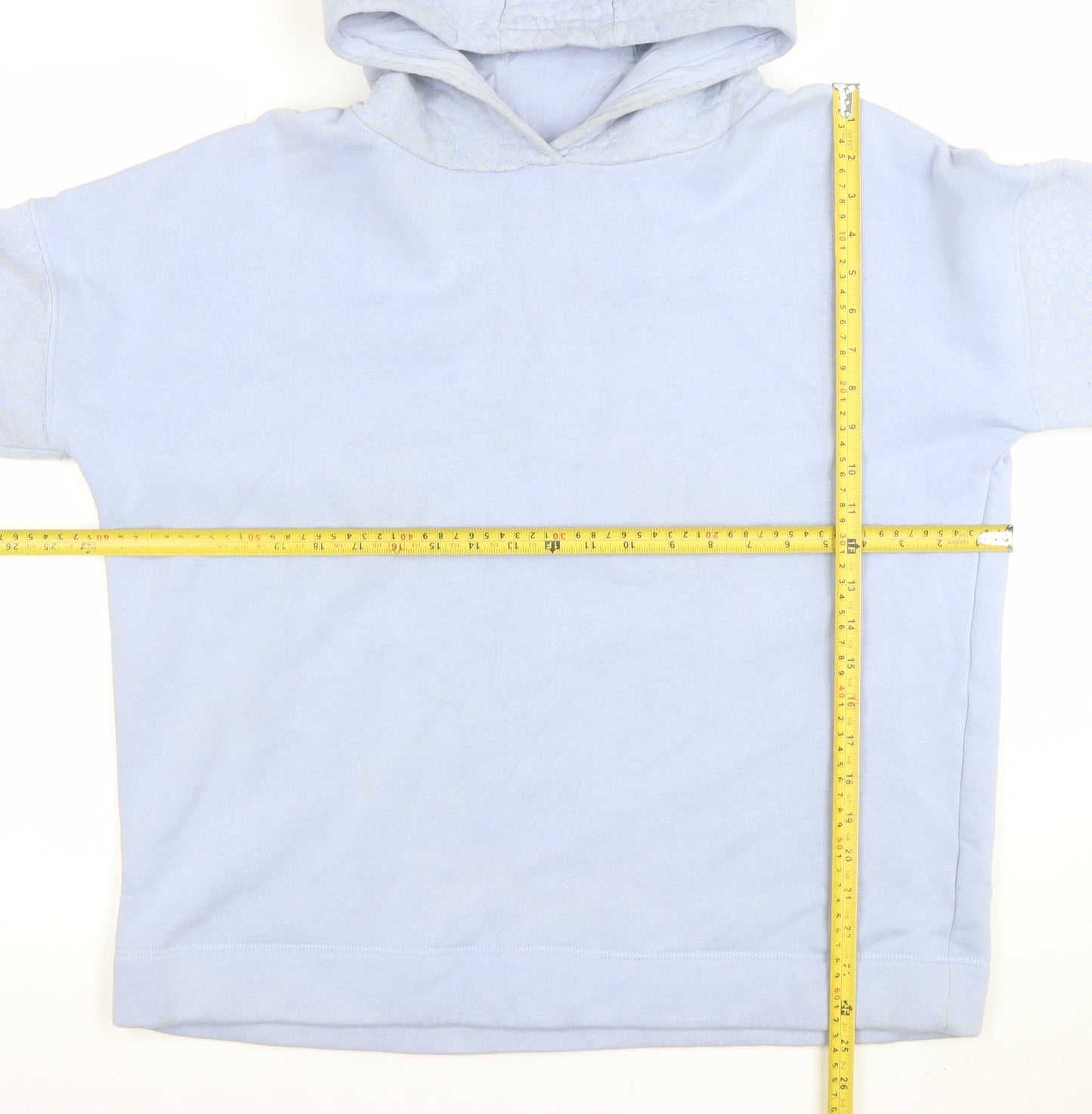 Gallery Women’s Blue Hooded Pullover Sweatshirt UK M Cotton Blend