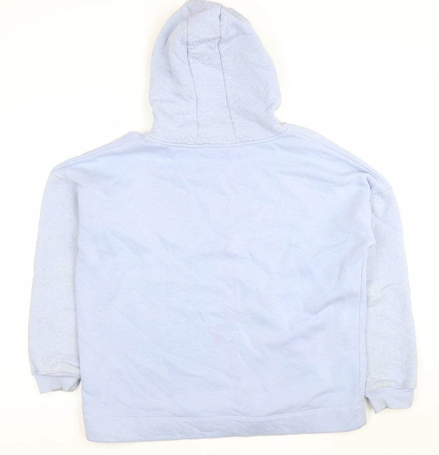 Gallery Women’s Blue Hooded Pullover Sweatshirt UK M Cotton Blend
