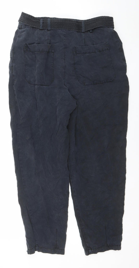 Ted Baker Women’s Blue High Waist Paperbag Tapered Trousers Size 10