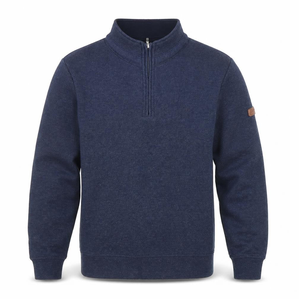 Mistral Clothing Co. Men's Blue 1/4 Zip High Neck Cotton Blend Sweatshirt M