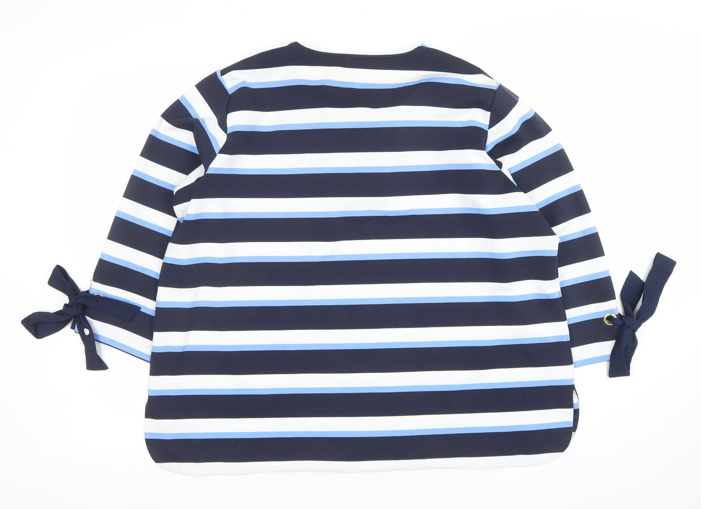 Marks and Spencer Women’s Navy Stripe V-Neck Blouse UK 20