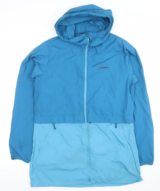 Berghaus Women’s Blue Hooded Windbreaker Jacket Size 14 Lightweight