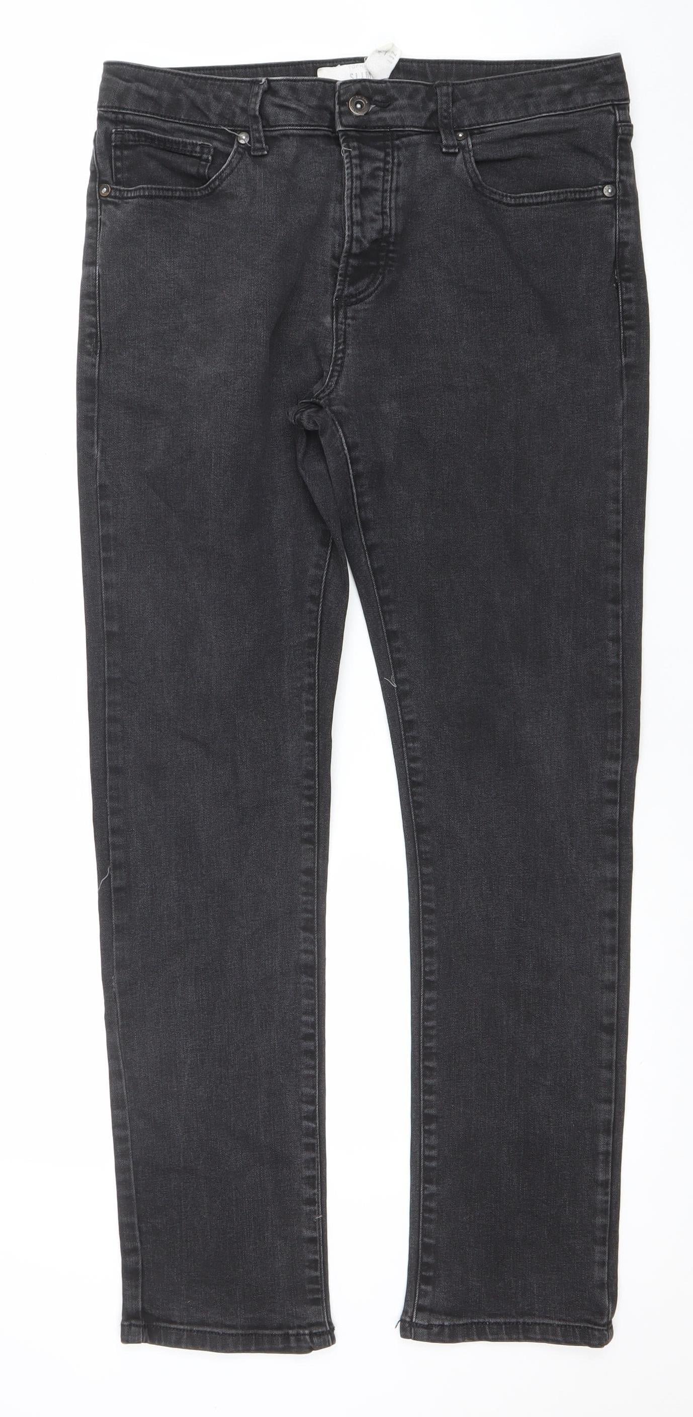 Topman Men's Black Slim Fit Straight Leg Jeans W34 L32