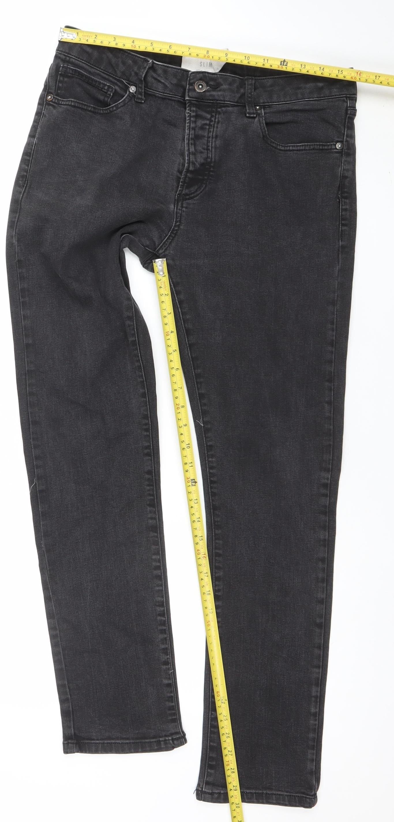 Topman Men's Black Slim Fit Straight Leg Jeans W34 L32