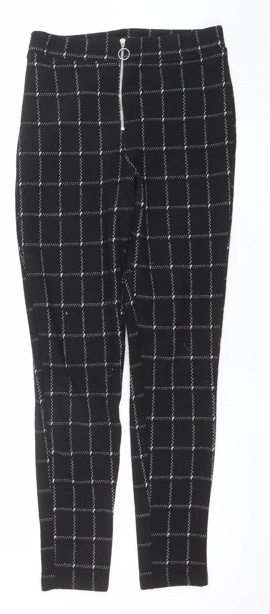 George Women's Black Check Stretch Leggings Size 10