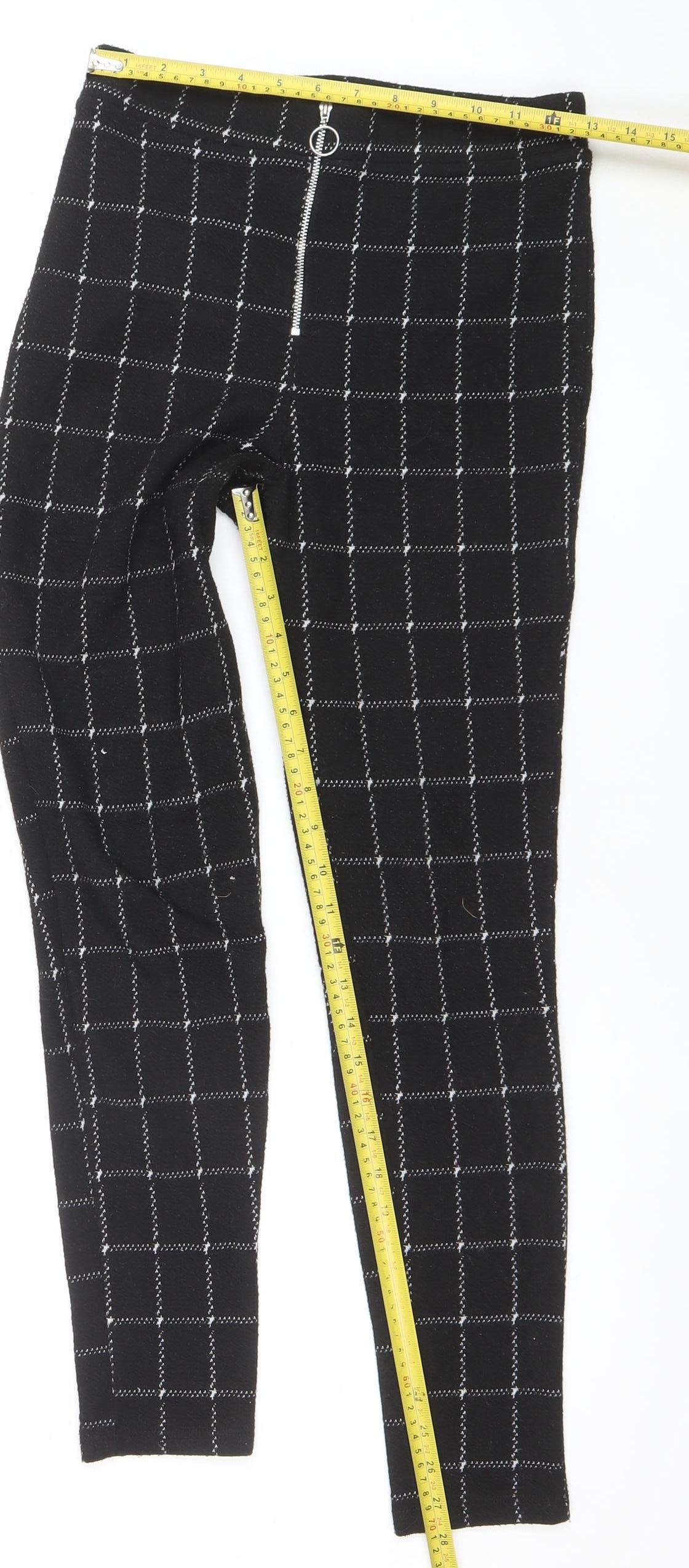 George Women's Black Check Stretch Leggings Size 10