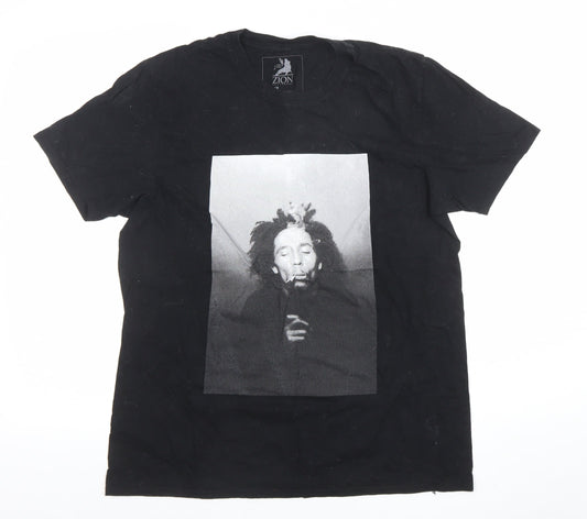 Zion Rootswear Women's Black Size 18 Music Graphic T-Shirt