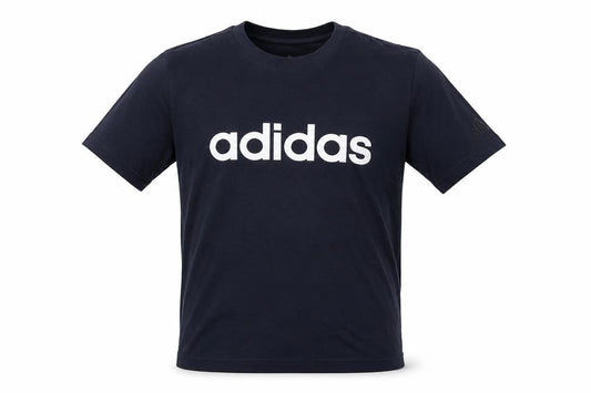 Adidas Men's Blue Small Logo Graphic Short Sleeve T-Shirt