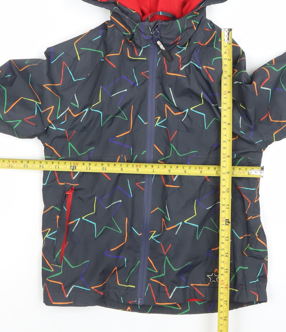 Next Boys Black Star Print Hooded Puffer Jacket 4-5 Years