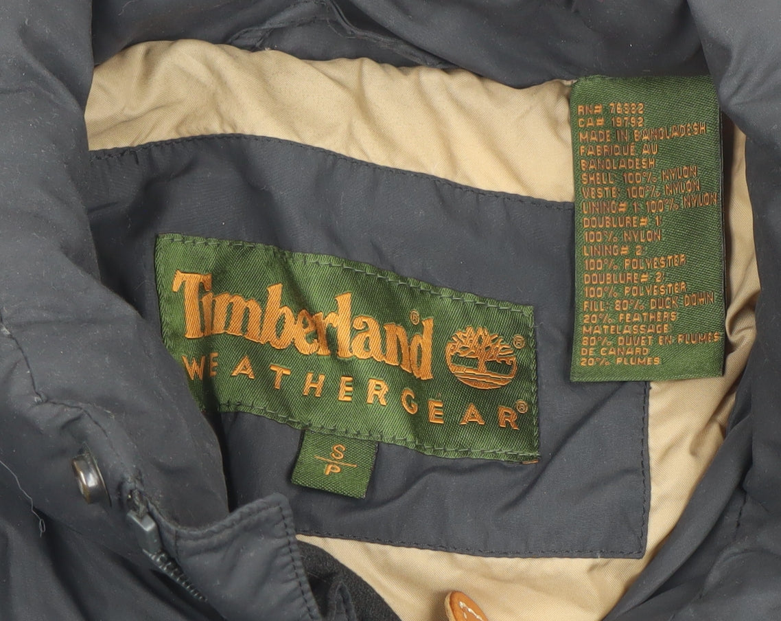 Timberland Men’s Black Puffer Jacket S Down Filled Weathergear Winter Coat