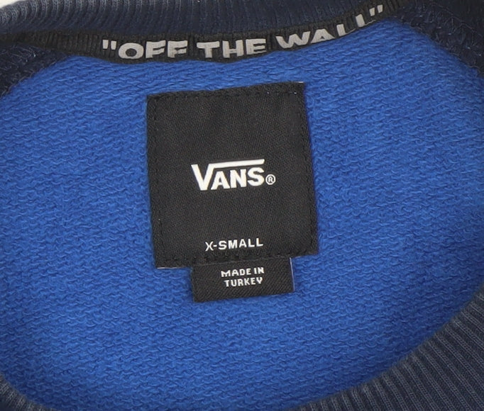 Vans Mens Blue Crew Neck Pullover Sweatshirt XS Regular Fit