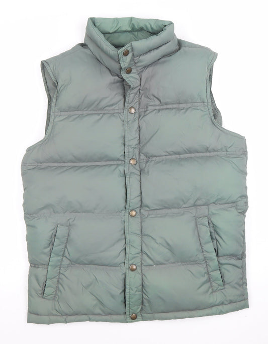 Lands' End Men's Green Puffer Down Waistcoat S Regular Winter