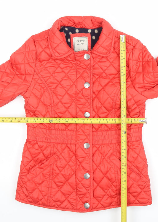 Next Girls Red Quilted Mid-Length Padded Jacket 11-12 Years