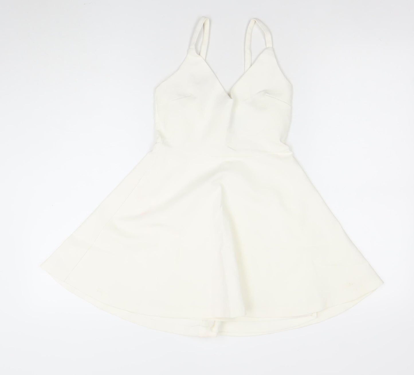 Eclat Womens White Sleeveless A-Line Mini Dress XS