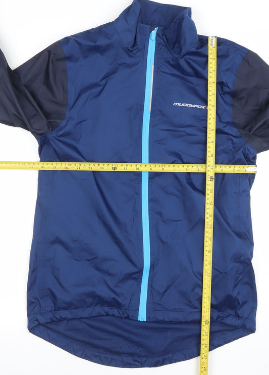 Muddyfox Men's Blue Windbreaker Cycling Jacket Size S Lightweight Waterproof