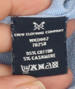Crew Clothing Women’s Blue V-Neck Cotton Cashmere Jumper Size 8